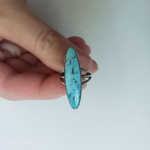 Vintage BEAU-Sterling turquoise ring.